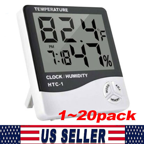 Thermometer Indoor Digital LCD Hygrometer Temperature Humidity Meter Alarm Clock