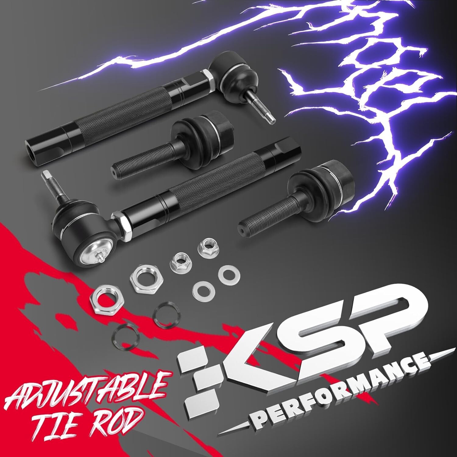 KSP 0-6" adjustable Heavy Duty Tie Rods for 1999-2007 Chevy GMC Silverado Sierra