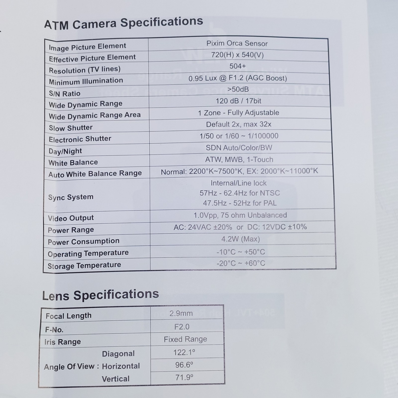Deview View WD29ATM camera Wide Dynamic Range, Day/Night 2.9mm Fixed Lens. New