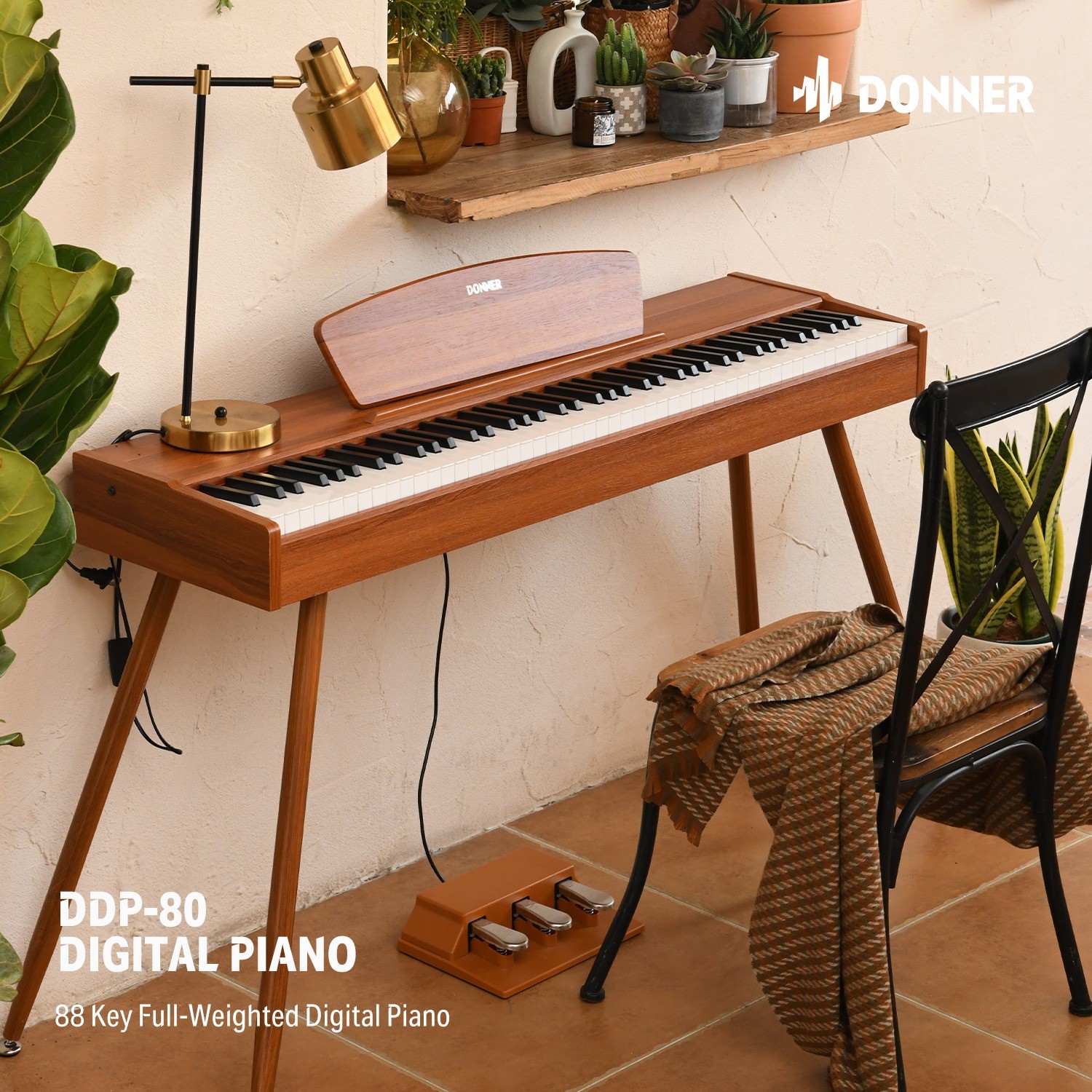 Donner DDP-80 Digital Piano Keyboard 88 Key Weighted Full-size Electric Piano