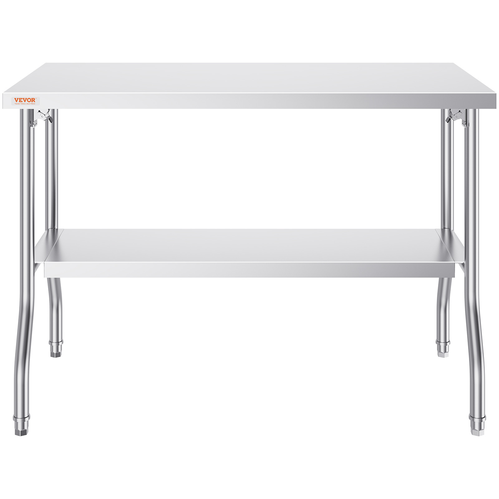 VEVOR Folding Commercial Prep Table Commercial Worktable Workstation 48 x 24 In