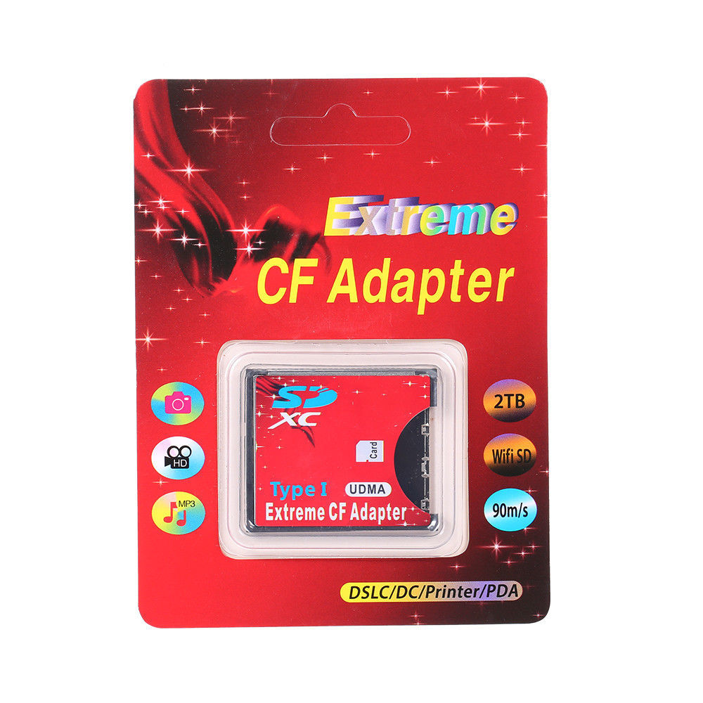 SD SDHC SDXC to CF Compact Flash Type I Memory Card Adapter Converter For Camera