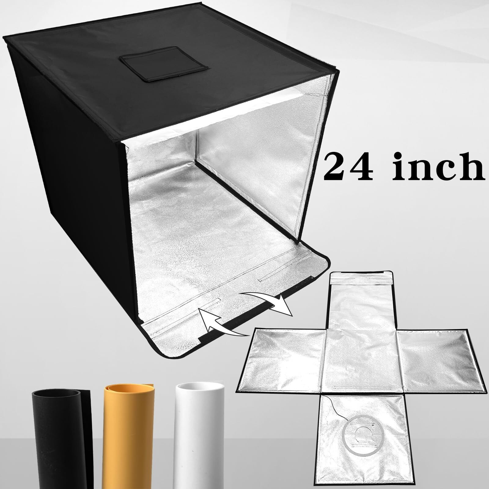 24" Foldable LED Photo Studio Tent - Dimmable Light Box for High-Quality Product