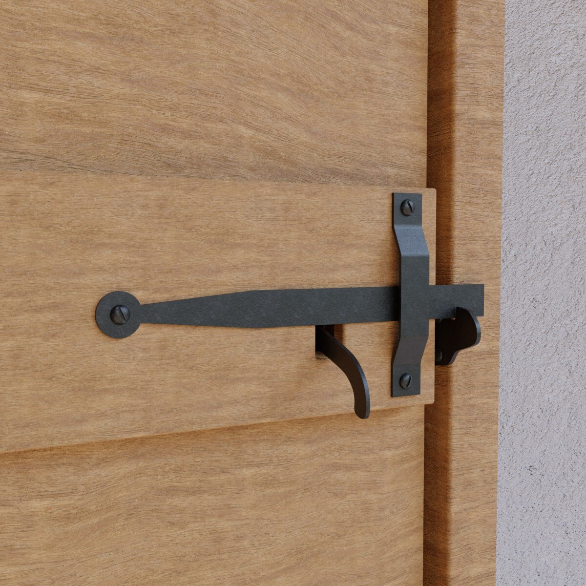 Black Cast Iron Norfolk Door Latches with Mounting Hardware Renovators Supply