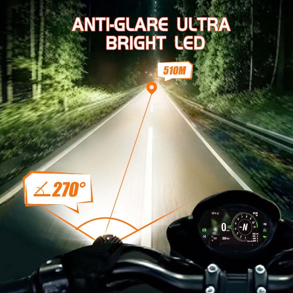 2x4.5" 200W LED Motorcycle Driving Fog Spot Light Auxiliary Lamp White+Amber DRL
