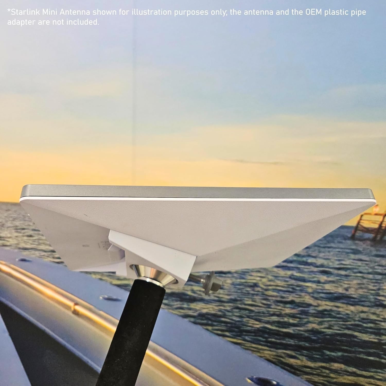 Marine-Grade Rod Holder Mount for Starlink Mini Antenna - Flat Dish Base Perf...