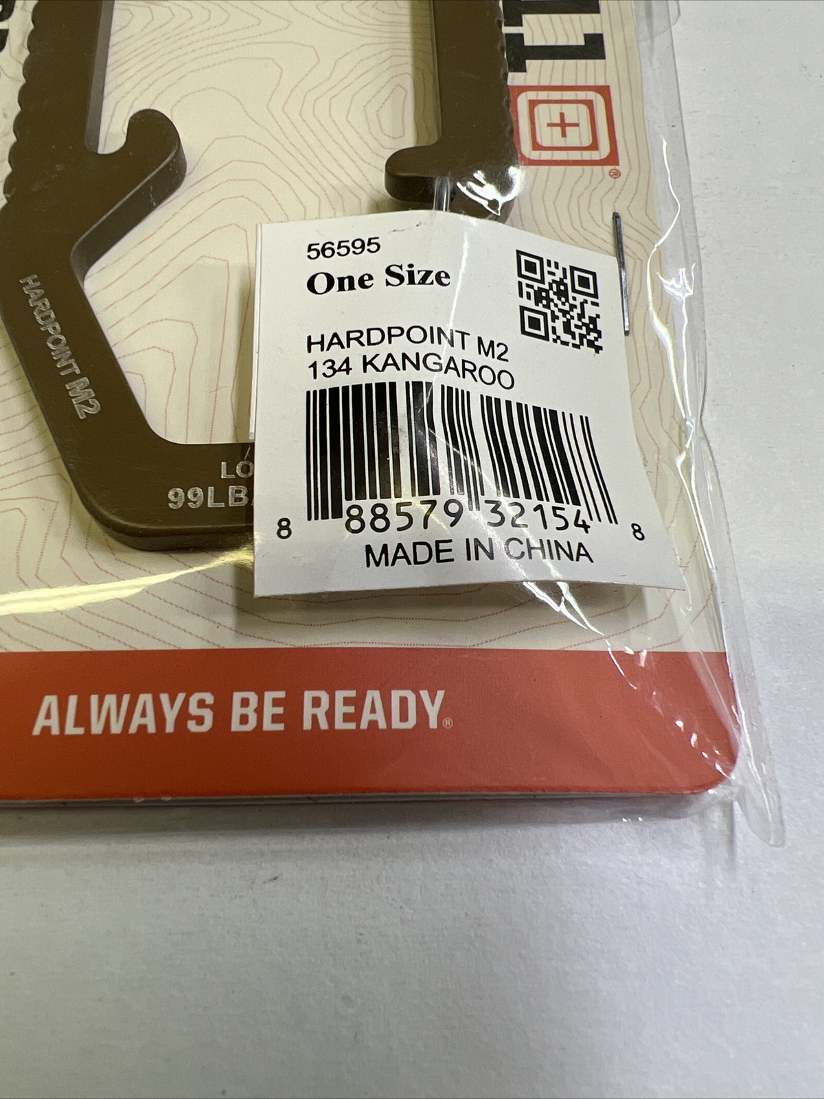 5.11 Hardpoint M2 Coyote Kangaroo Molle Clip Hardpoint Carabiner HEXGRID 99lb