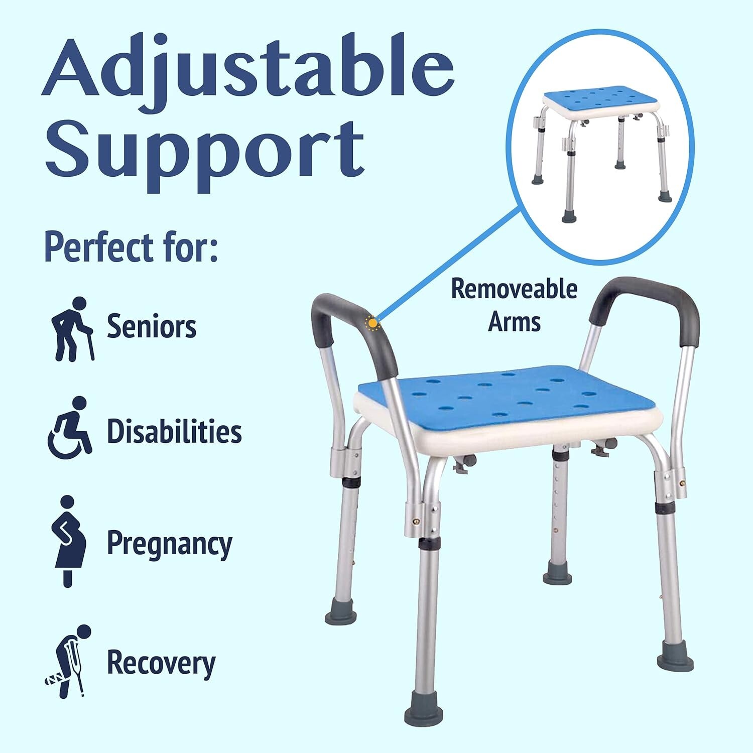 Shower Chair with Padded Seat Shower Bench for Seniors, New