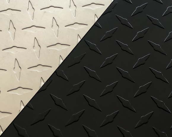 4' x 8' Black Aluminum Diamond Plate Sheet Starbrite .025” Thick, Gloss Black