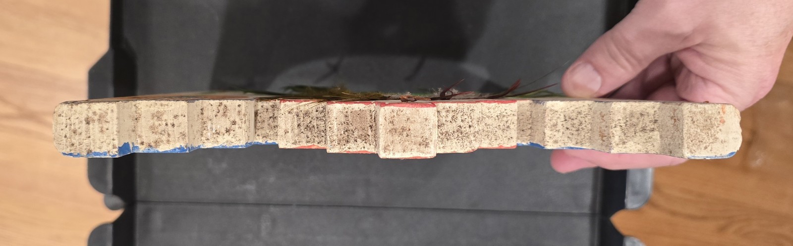 HOPI HEADDRESS TABLITA ORIGINAL PAINT WOOD LEATHER FEATHER SW ART EARLY CARVING