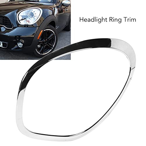 2pcs Headlight Ring Trim Bezel for Cooper R60 Countryman, ABS Chrome Left