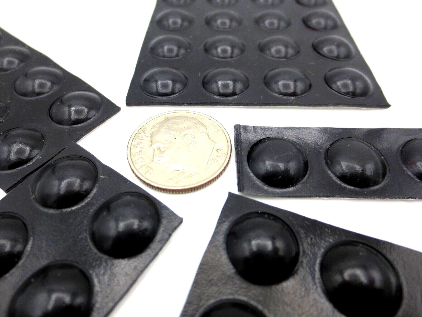 Stick-On Pad Rubber Bumper, Has 3/8" Pad, Is 1/8" Tall, For Cabinet Drawer Pad