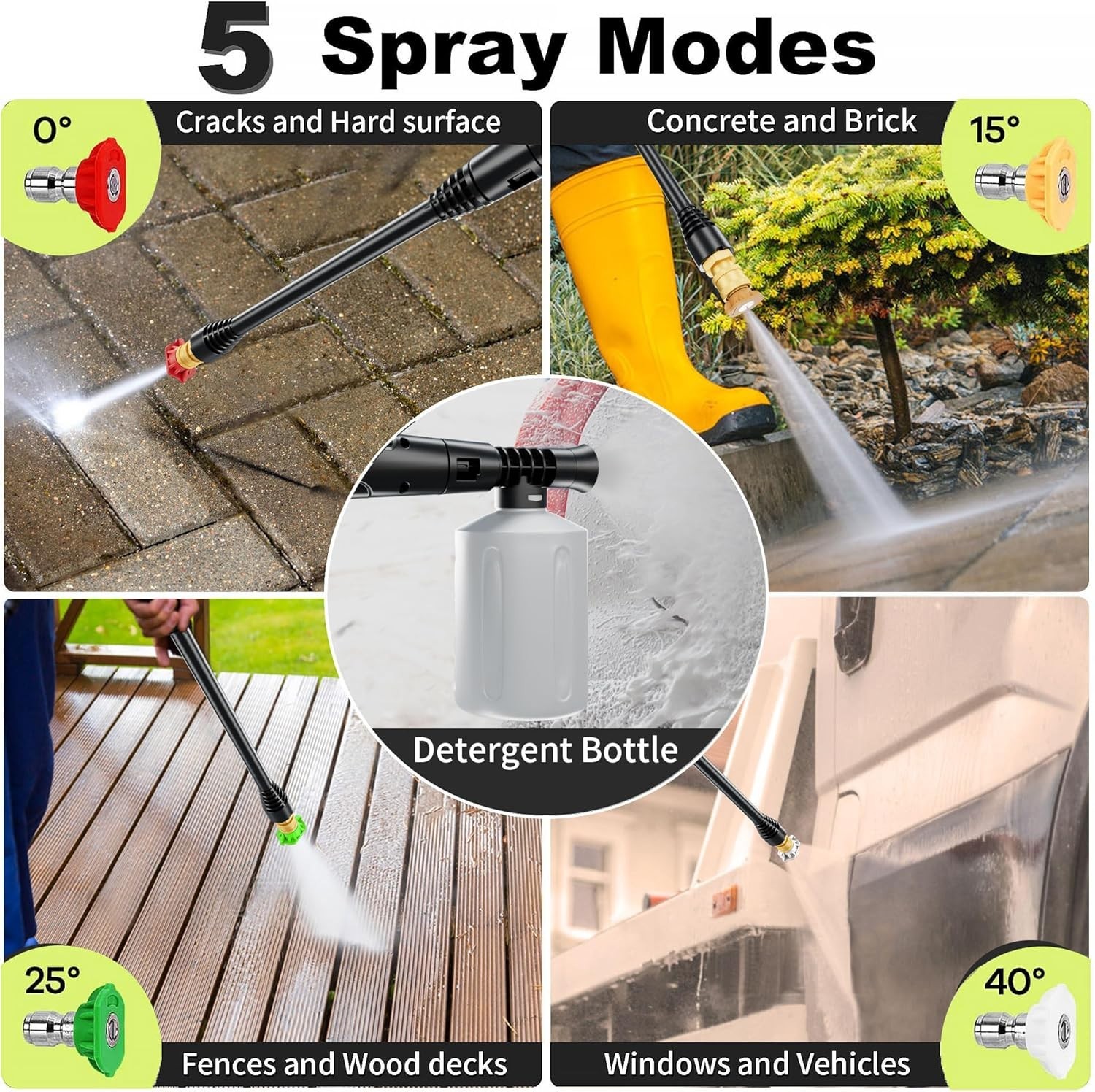 FOTING Pressure Wash 4500 PSI, 3.2 GPM Electric Pressure Washer with 4 Nozzles