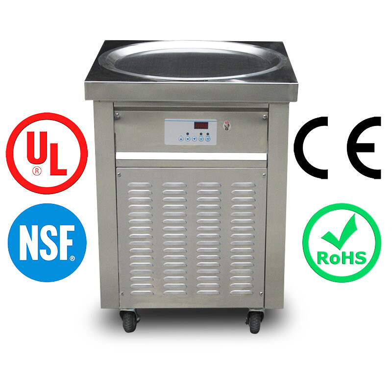 Kolice Commercial 22" round pan fry ice cream machine rolled ice cream machine