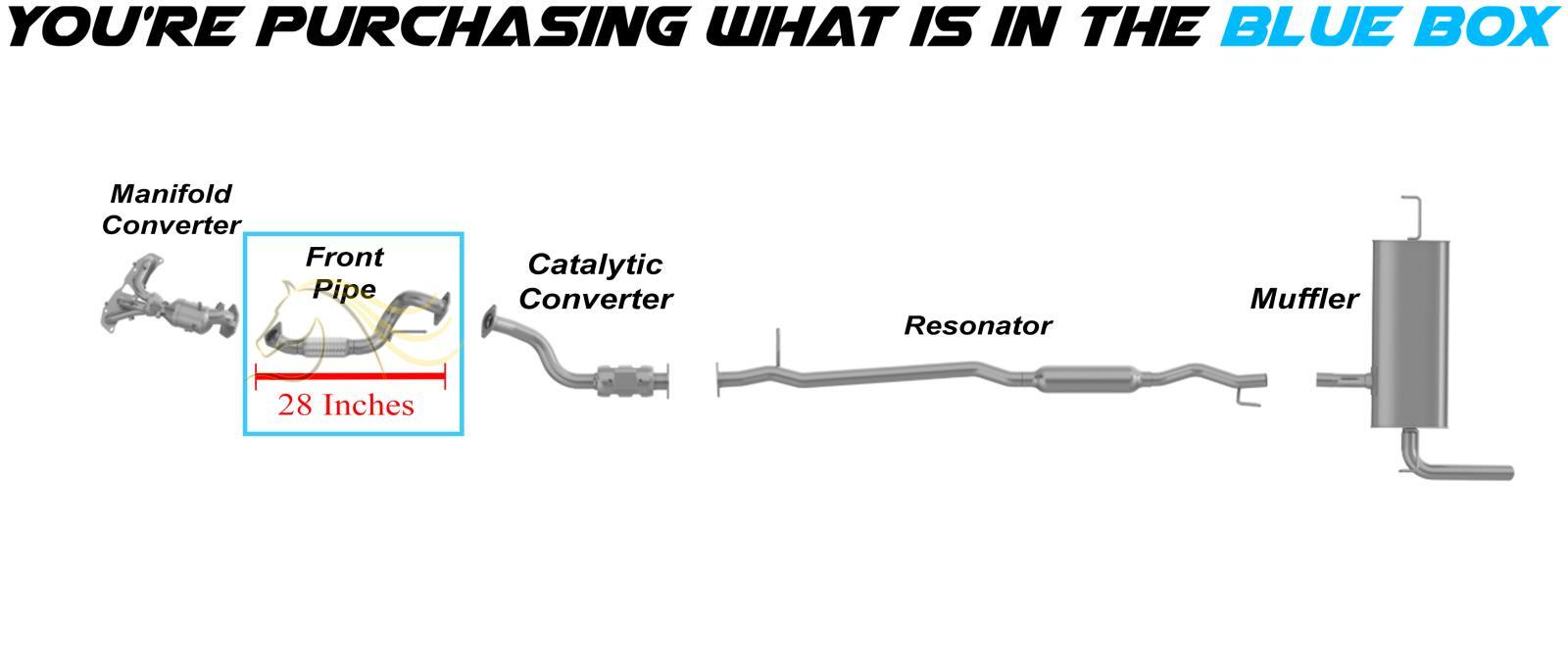 Stainless Steel Direct Fit Exhaust Front Pipe fits: 2014-2019 Nissan Rogue 2.5L