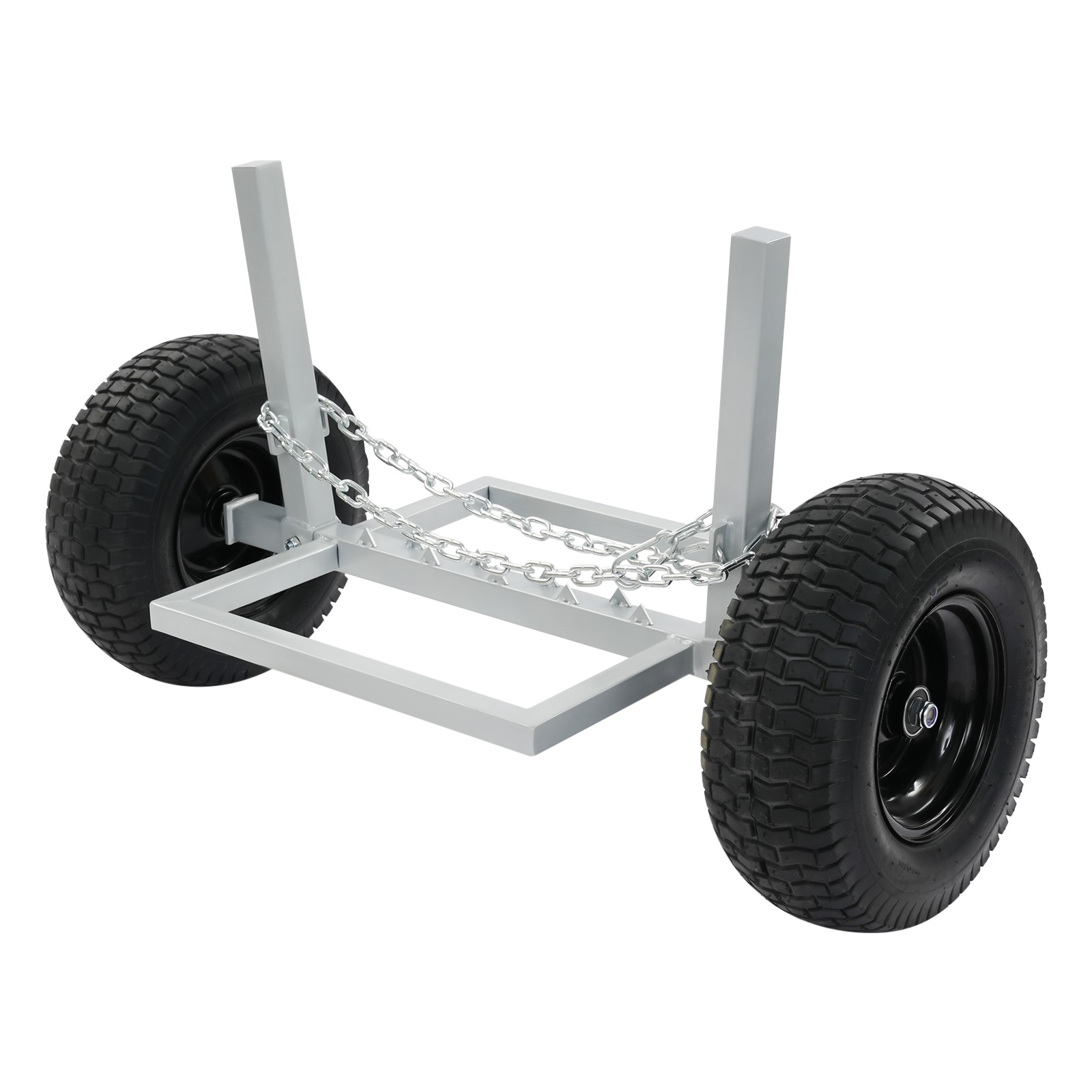 1500 LBS Capacity Log Skidder Heavy Duty Log Holder, Log Dolly with Chain Silver
