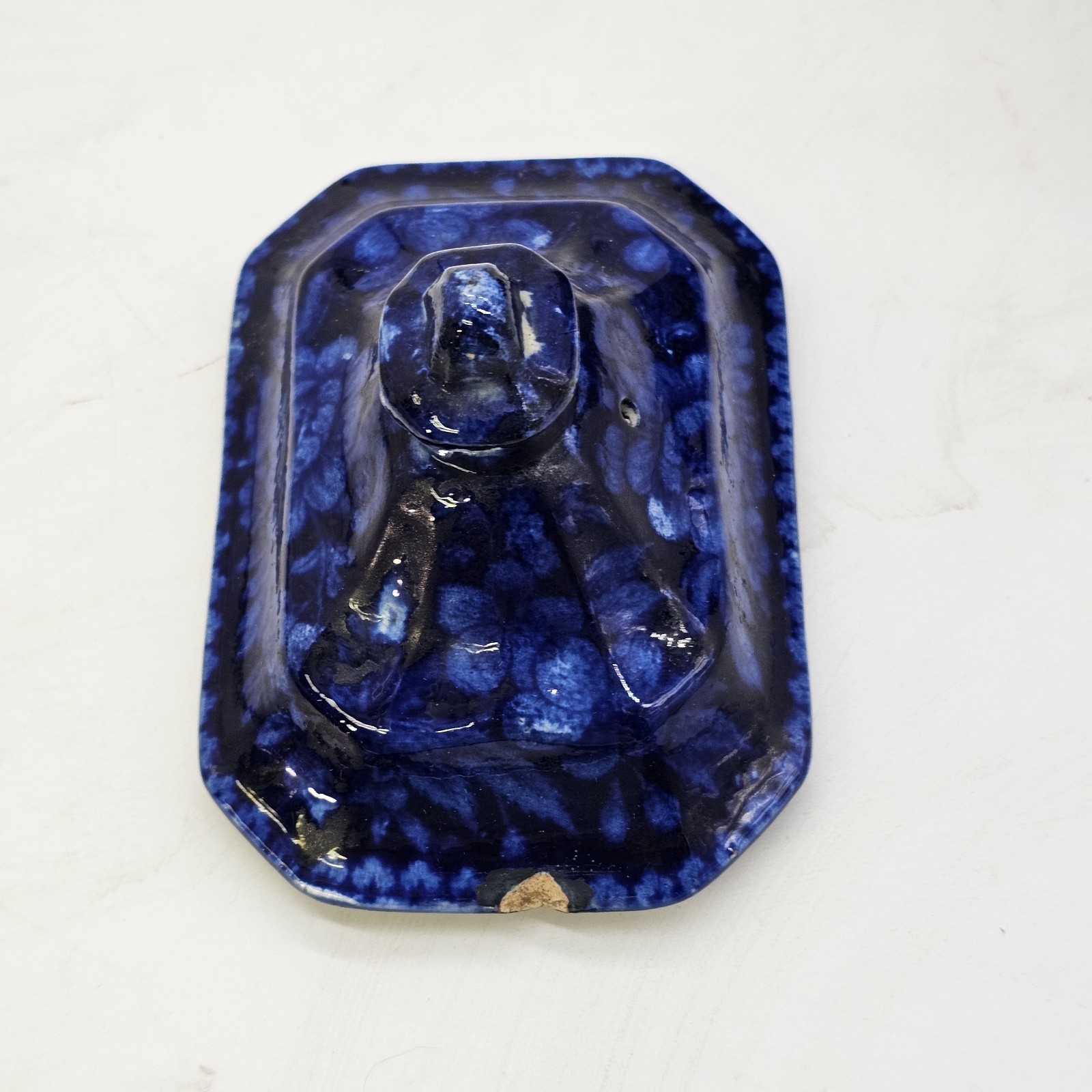 Historical Dark Blue Staffordshite Teapot Winter Sleigh Scene Circa 1825