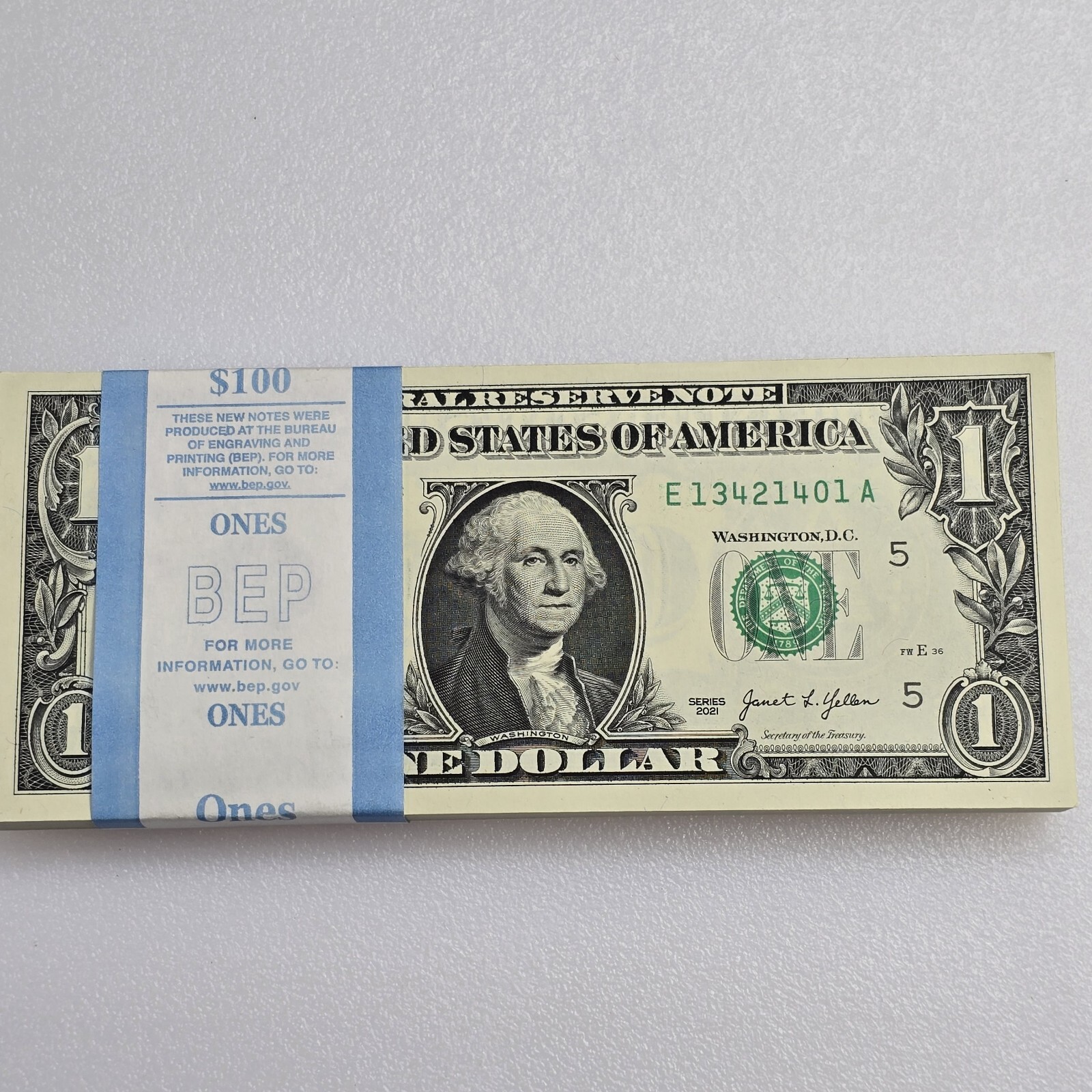 NEW 2021 Series Uncirculated Sequential ONE DOLLAR $1 Bills Lot of 10 From BEP