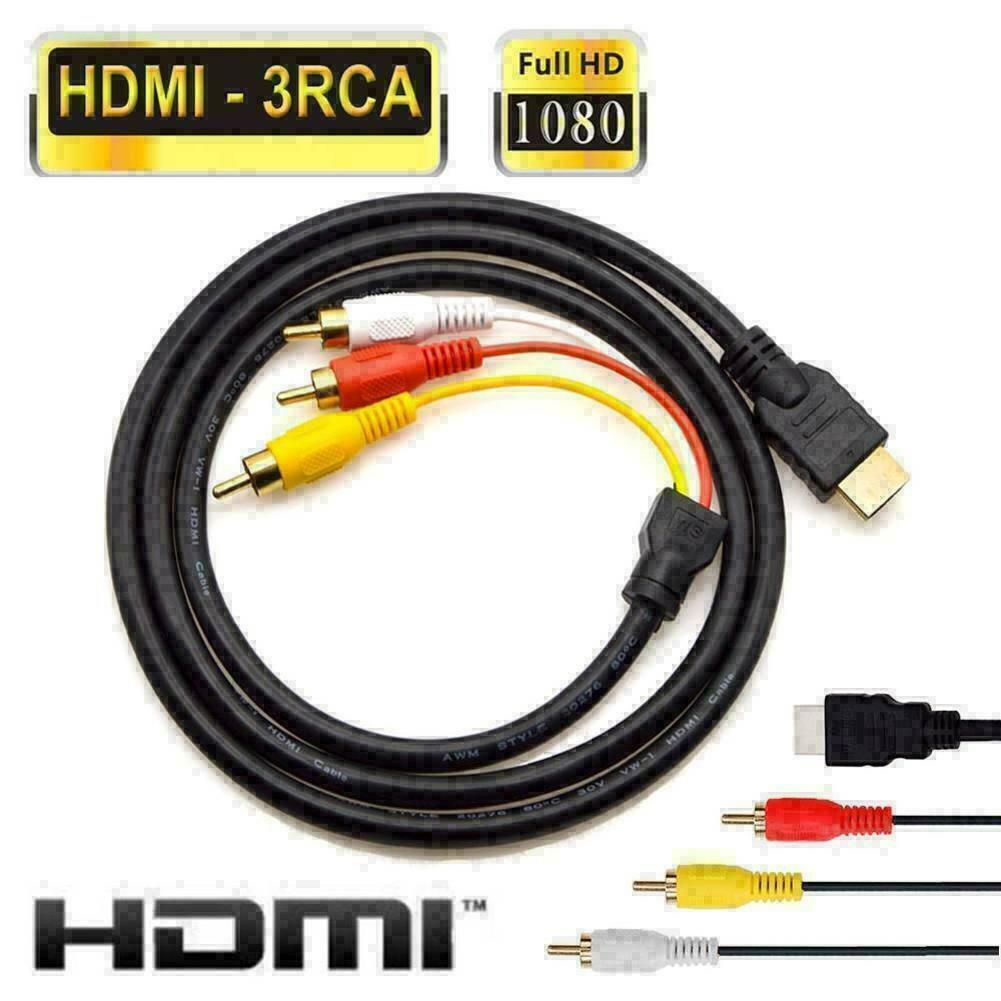 1080P HDMI Male To 3 RCA Video Audio AV Component Converter Adapter Cable HDTV
