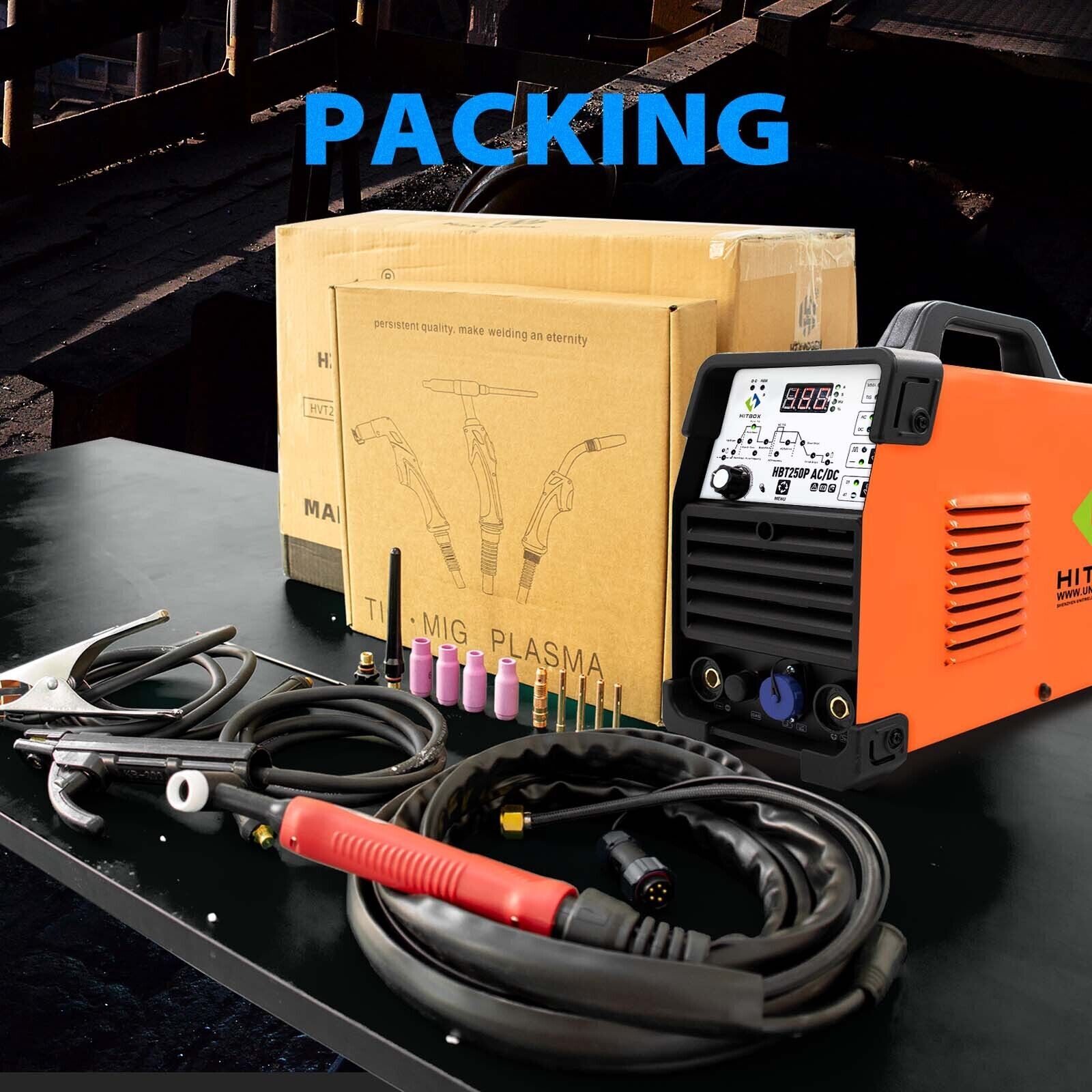 NEW HITBOX AC/DC Aluminum TIG Welder 200A Pulse Digital MMA TIG Welding Machine