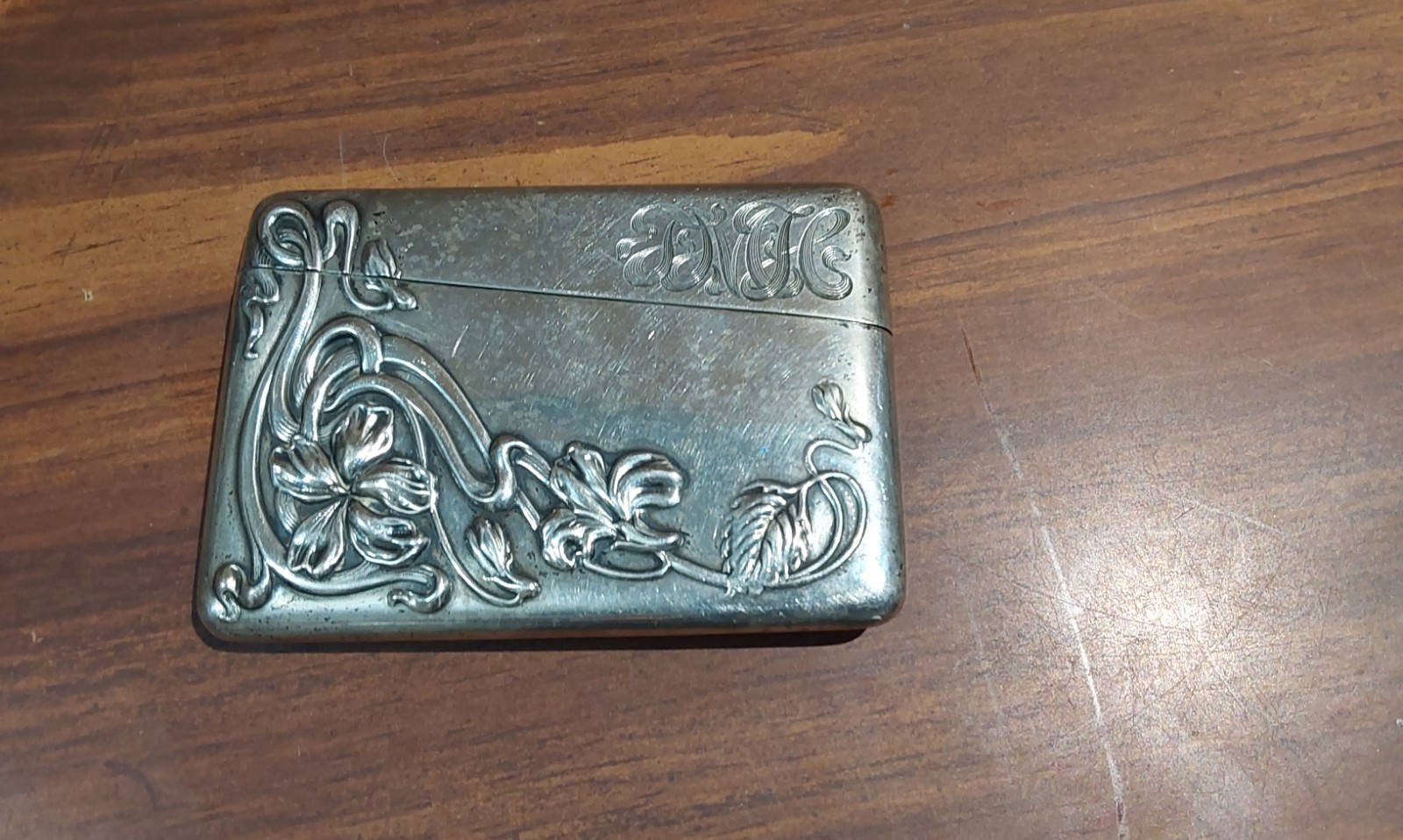 ANTIQUE STERLING CARD CASE IN GOOD CONDITION