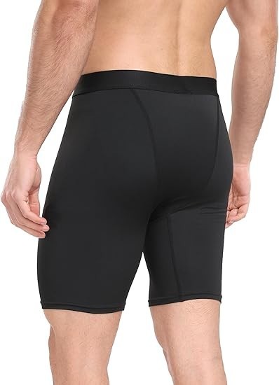 "4 Pack Compression Shorts with Pocket Men Sports Workout Performance Athletic..