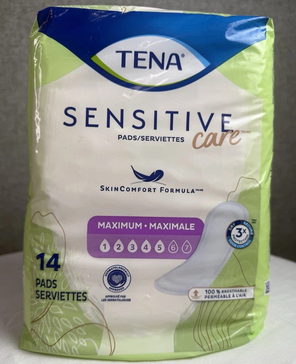 Tena 33995-11 Sensitive Maximum Urinary Bladder Control Incontinence Pads 14 Pk