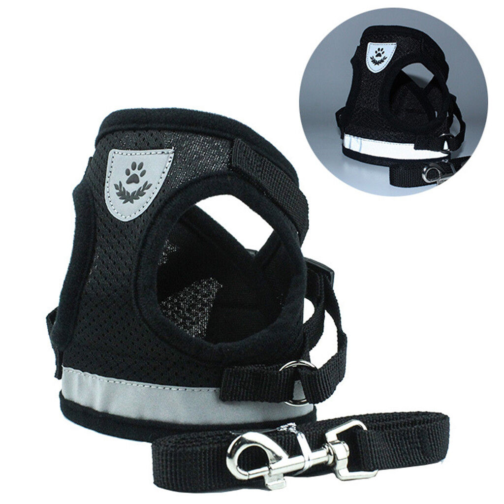 Small Dog Puppy Pet Harness Breathable Mesh And Leash Set Vest Chest Strap XS-XL