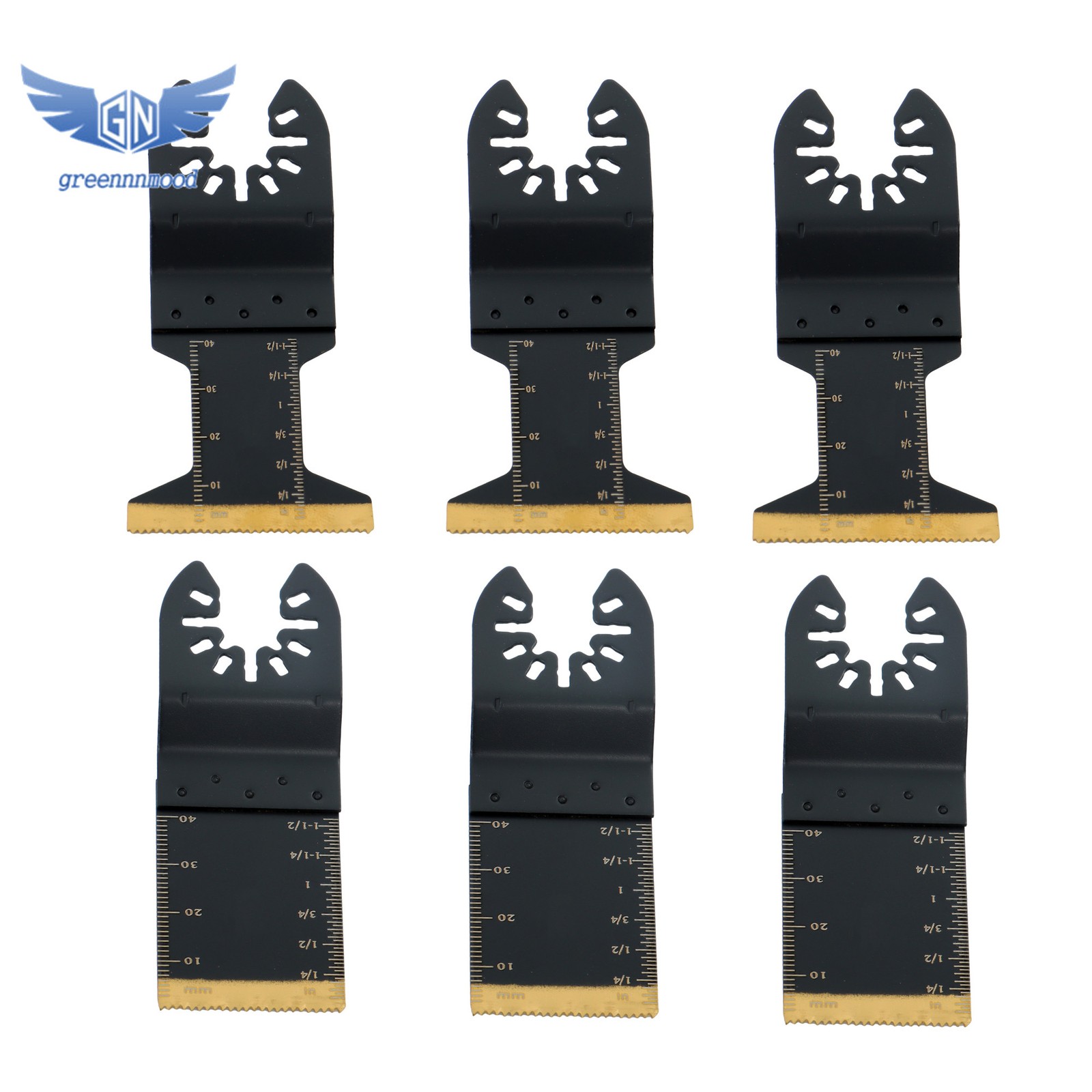 50Pack Titanium Oscillating & Curved Edge Oscillating Saw Blades for Metal Wood