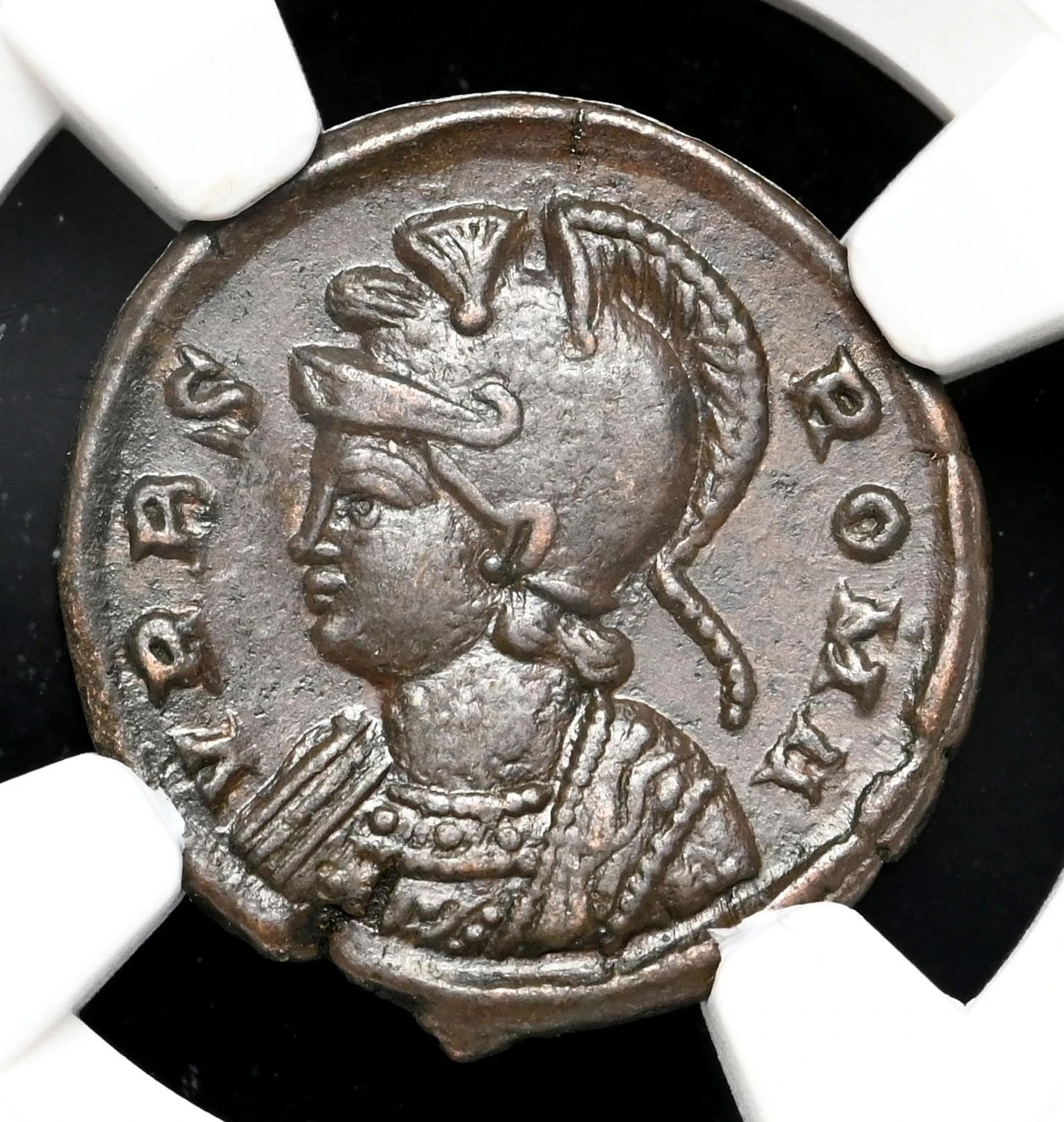 City Commemorative. AD 330-333. Æ, VRBS ROMA, Founding of Rome, NGC certif. XF