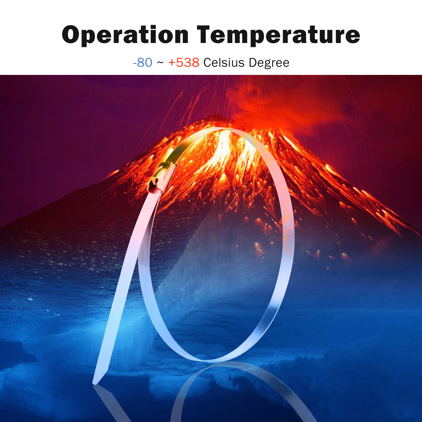 100Pcs Metal Zip Ties Stainless Steel Heavy Duty Self-Locking Cable Ties 150mm