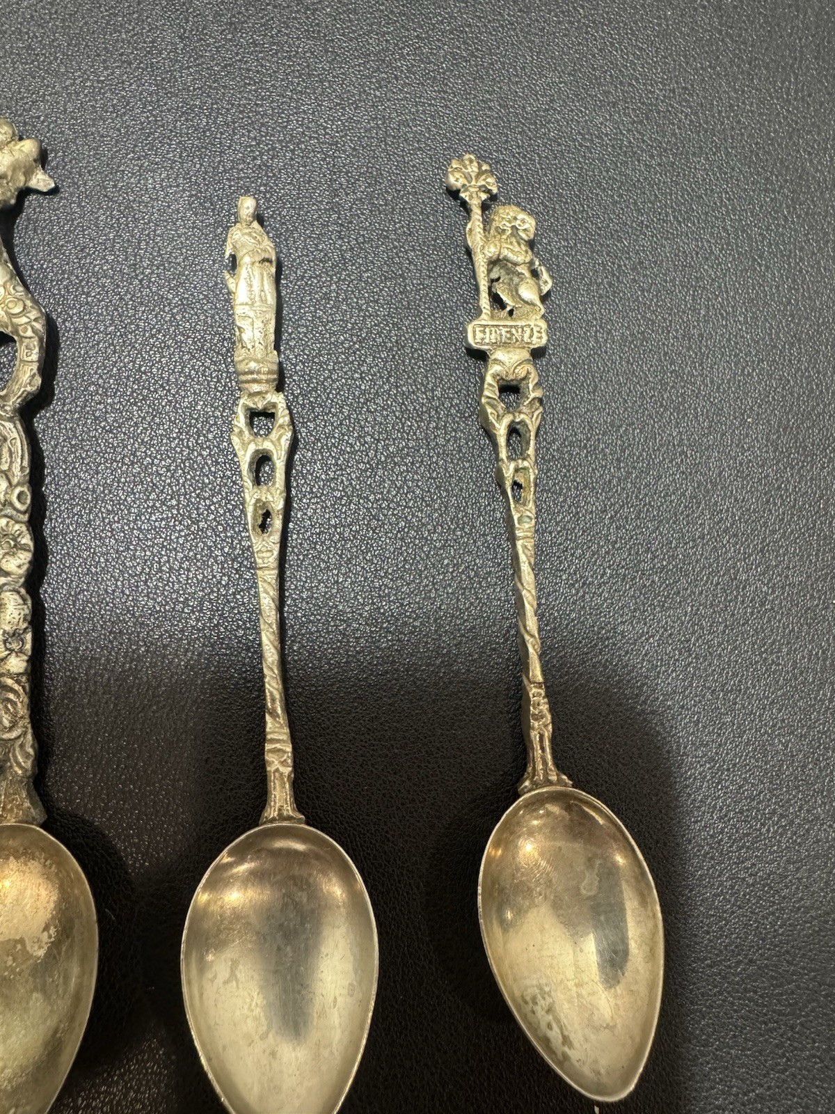 Vintage Italian Silver Plate Figural Demitasse Spoons Set 15