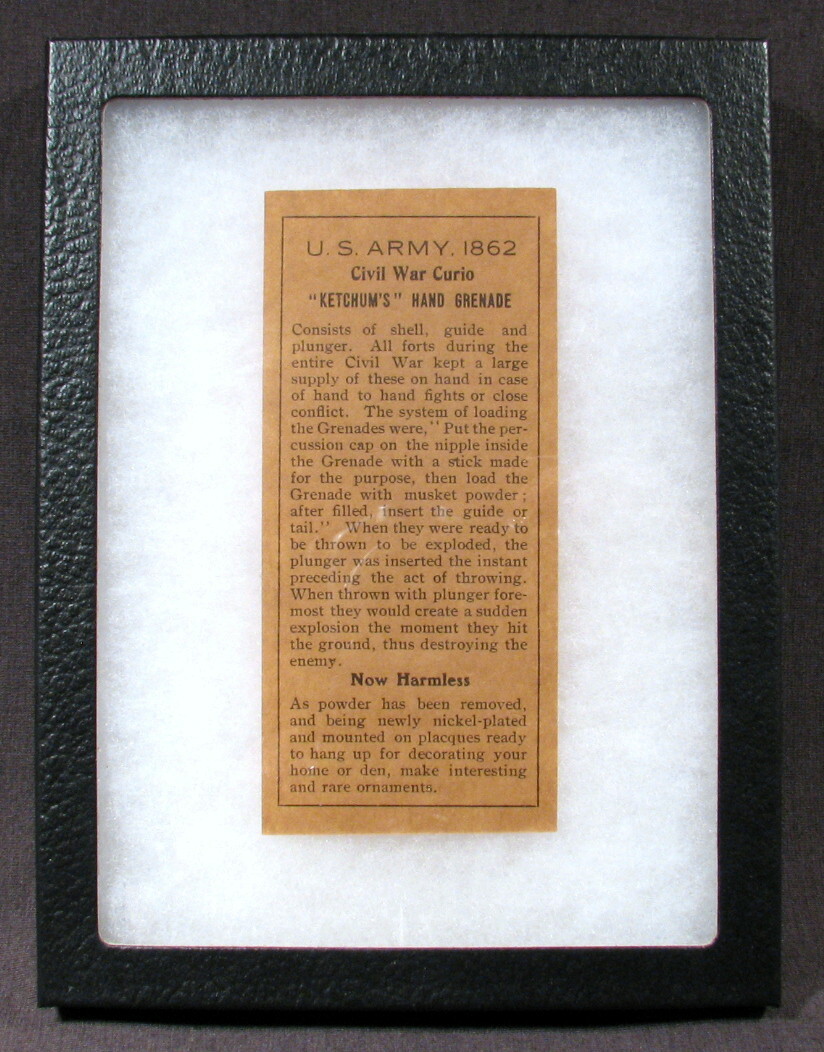 Original Bannerman's, Ketchum Hand Grenade Description & Directions