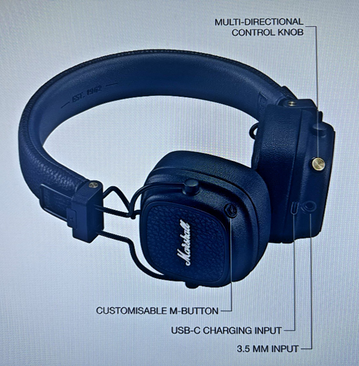 NEW SEALED Marshall Major V On-Ear Wireless Bluetooth Headphones BLACK FREE SHIP