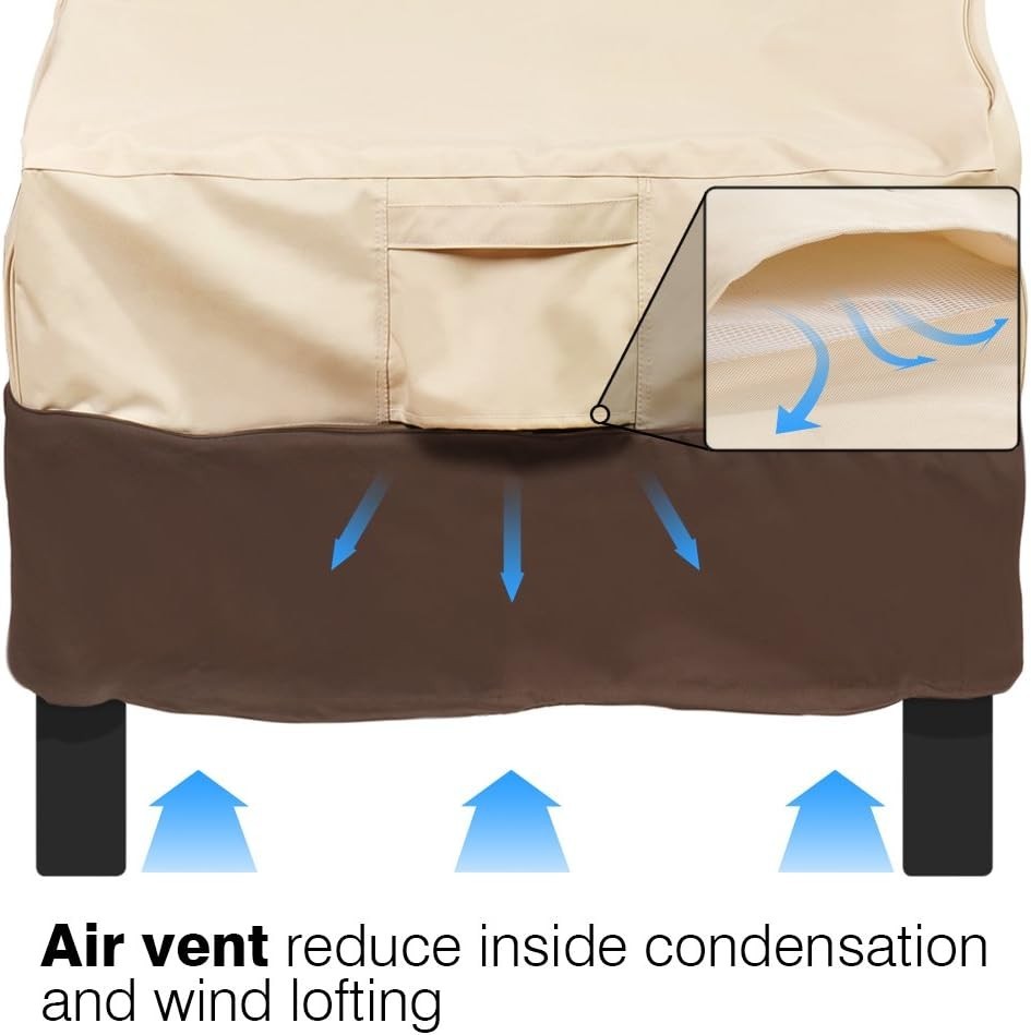 Waterproof Heavy-Duty Patio Chair Covers 2 Pack - Beige & Brown Large Size