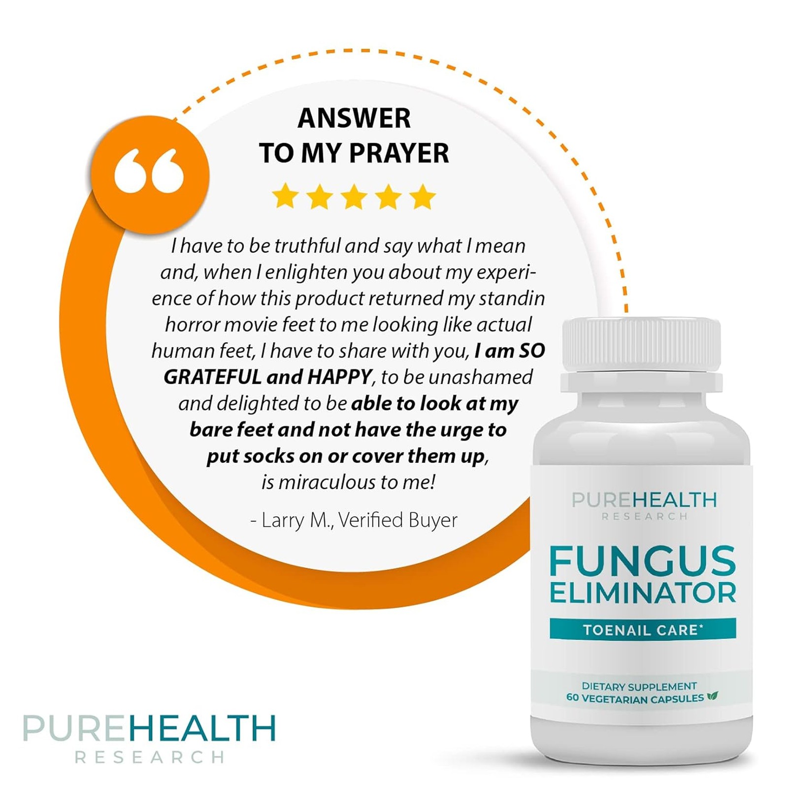 PureHealth Research Fungus Eliminator - Toenail Care, Oregano, Garlic, Wormwood