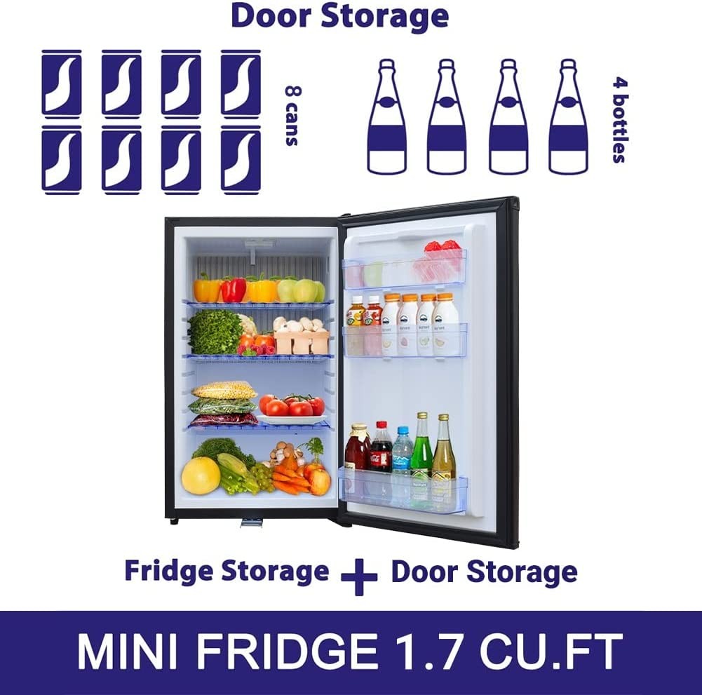 Smad 1.7cu.ft 12/110V RV Absorption Refrigerator Mini Fridge Lock Truck Fridge