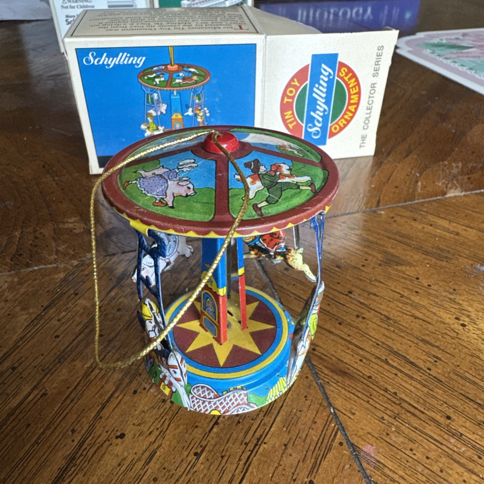 Vintage Schylling Miniature Tin Collector Series 90's Carousel w/Box