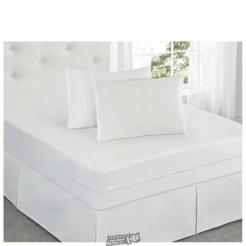 All-In-One Mattress Protector White Full w/ Bed Bug Block Allergens Free 54 X 75