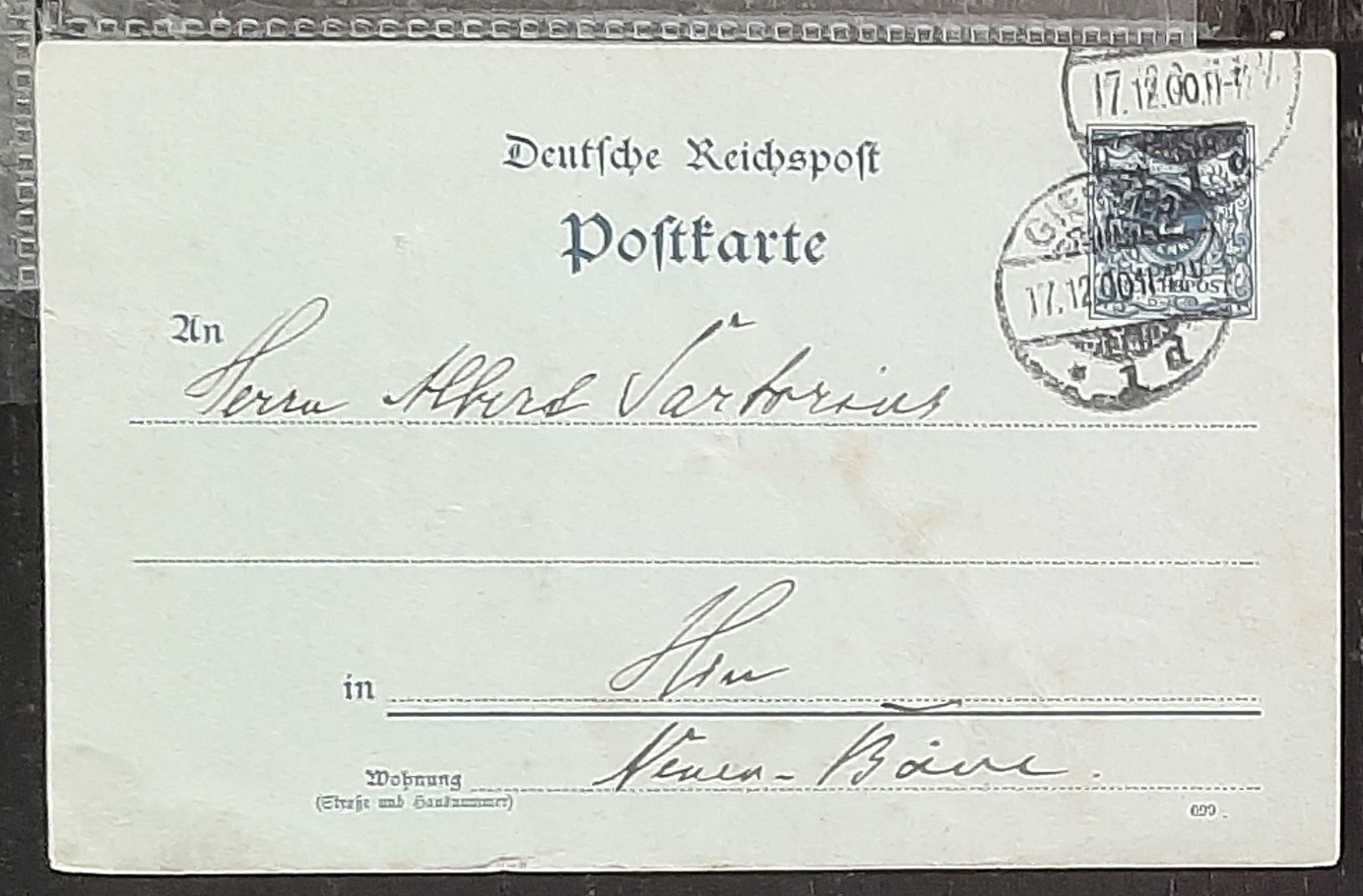 y(GER-859) GERMANY 1900 REICHPOST 2pf postal postcard used (3) different cards