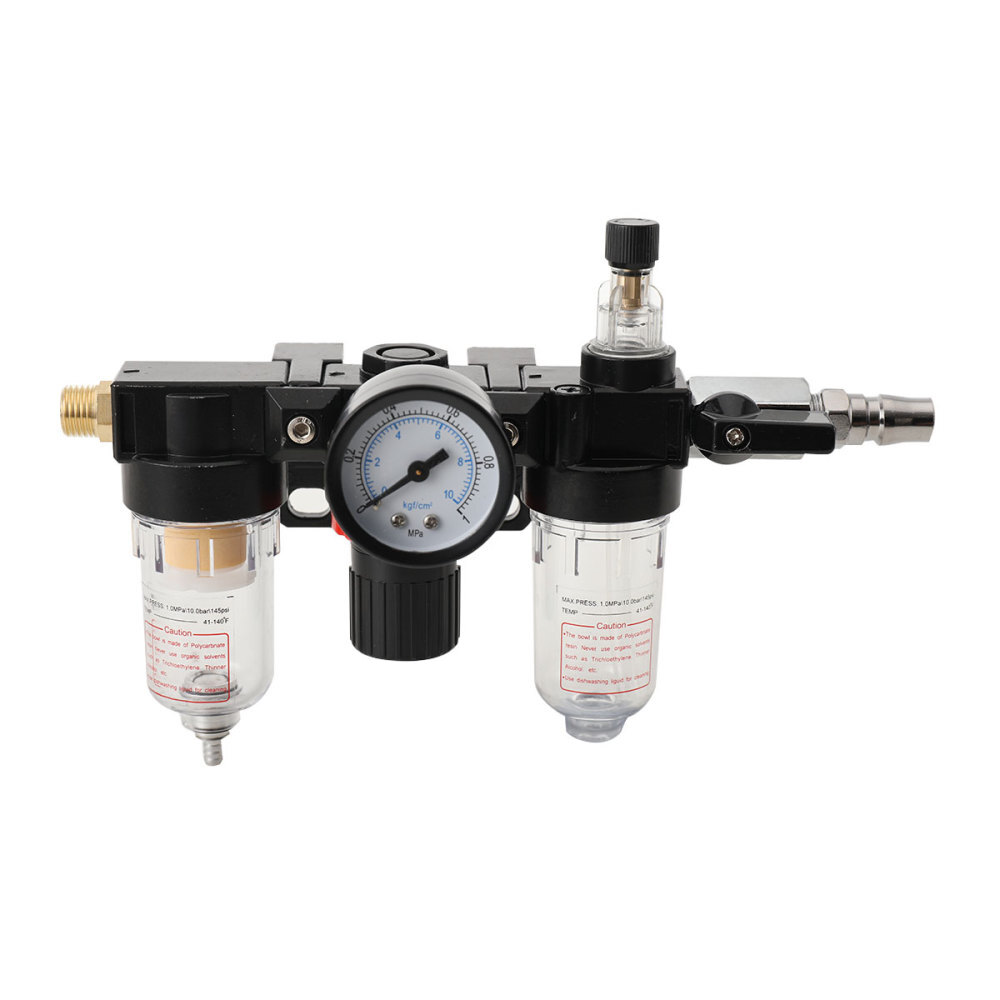 Air Compressor Filter Oil Water Separator Regulator Trap with Regulator Gauge