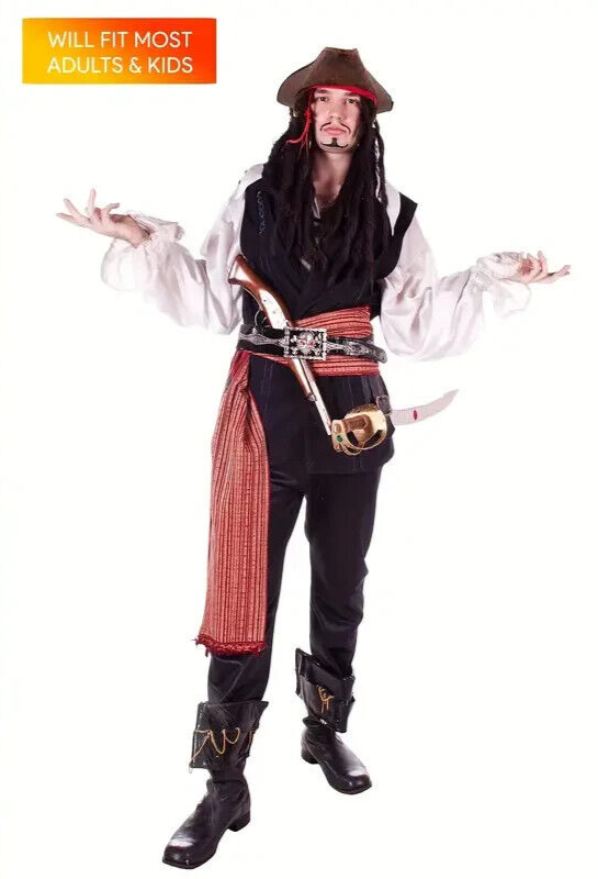 PIRATE HAT Faux Brown Leather Tricorn Costume Theater Parties Cosplay