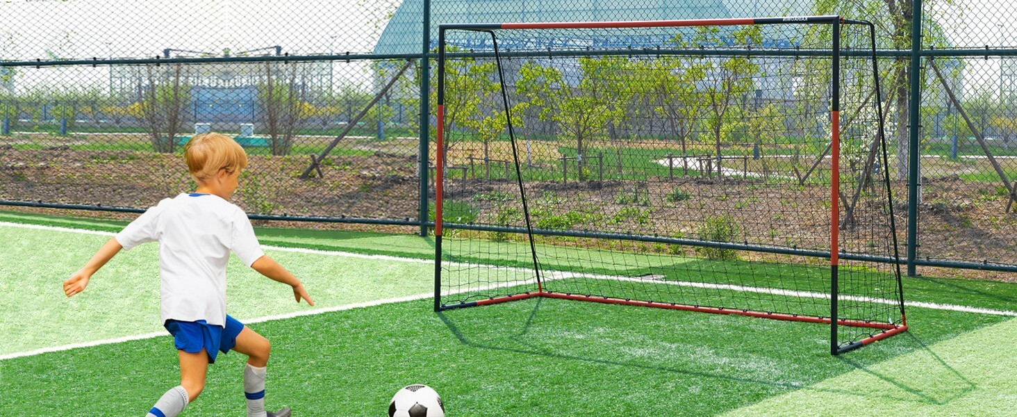 10'x6.6' Soccer Goal, Steel Frame Goal,Heavy Duty Metal Soccer Goals