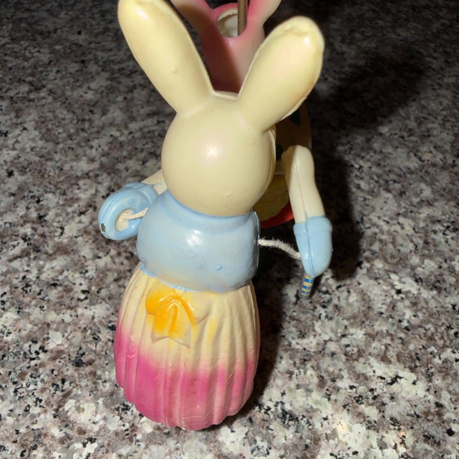 Vintage Wind-Up Bunny Carriage Tin & Celluloid Toy Made in Japan Box O.K.D.