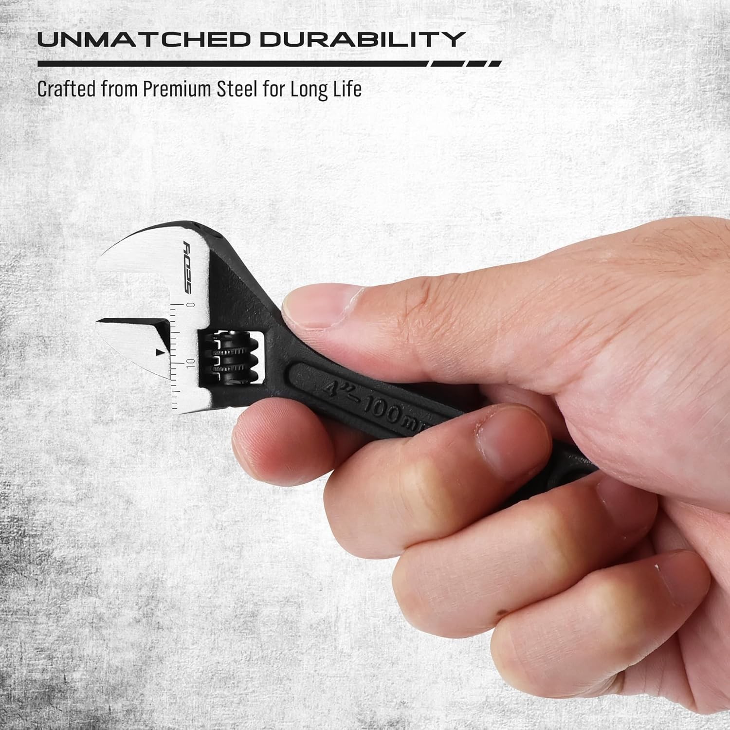 Mini Adjustable Wrench 4 Inch Small Wide Jaw Spanner with Inch Metric Scale