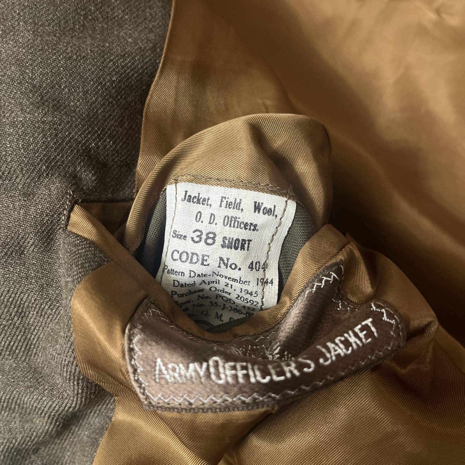 WWII Officer Ike Jacket 3rd Army Artillery Captain Sterling belt hat