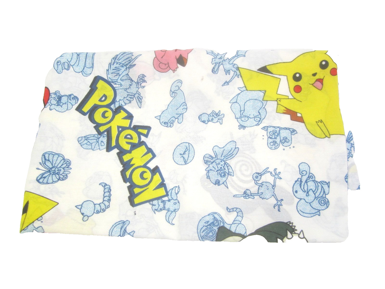 Vintage 2001 Pokemon Pikachu Twin Bed Sheet Flat Nintendo Fabric Good Condition