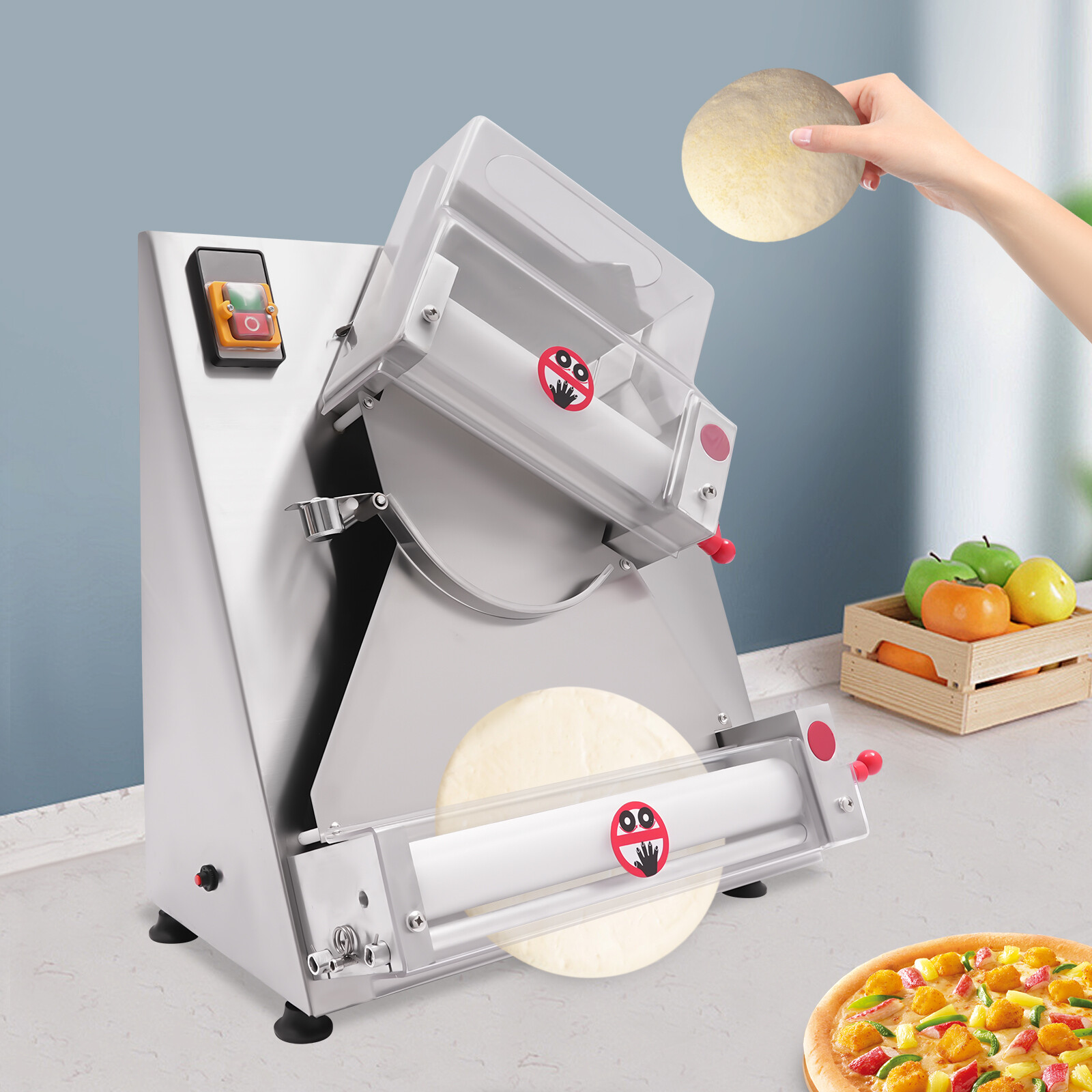 4"-16" Electric Dough Roller Sheeter Pastry Pizza Maker Press Making Machine New