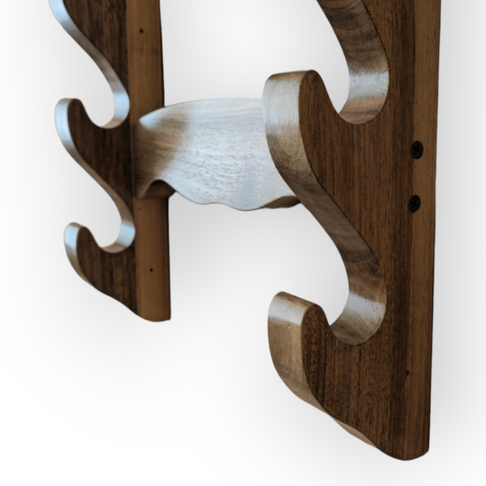 Wooden Wall Mounted Sword Katana Bokken Rack - Walnut Wood - 7-10 Layer