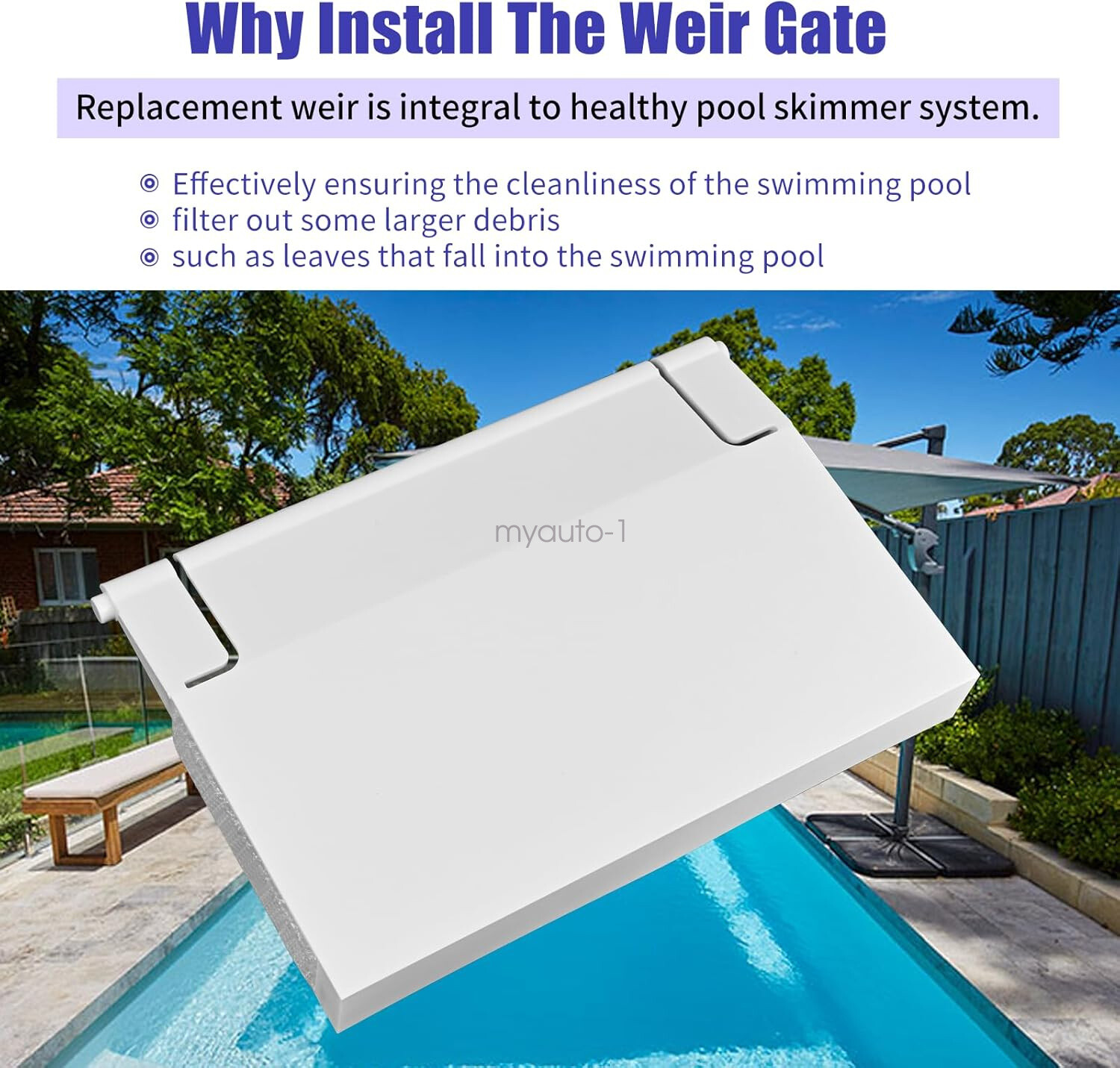 SPX1082K White Swimming Pool Skimmer Weir Door Fits Hayward SP1082 SP1085 SP1075